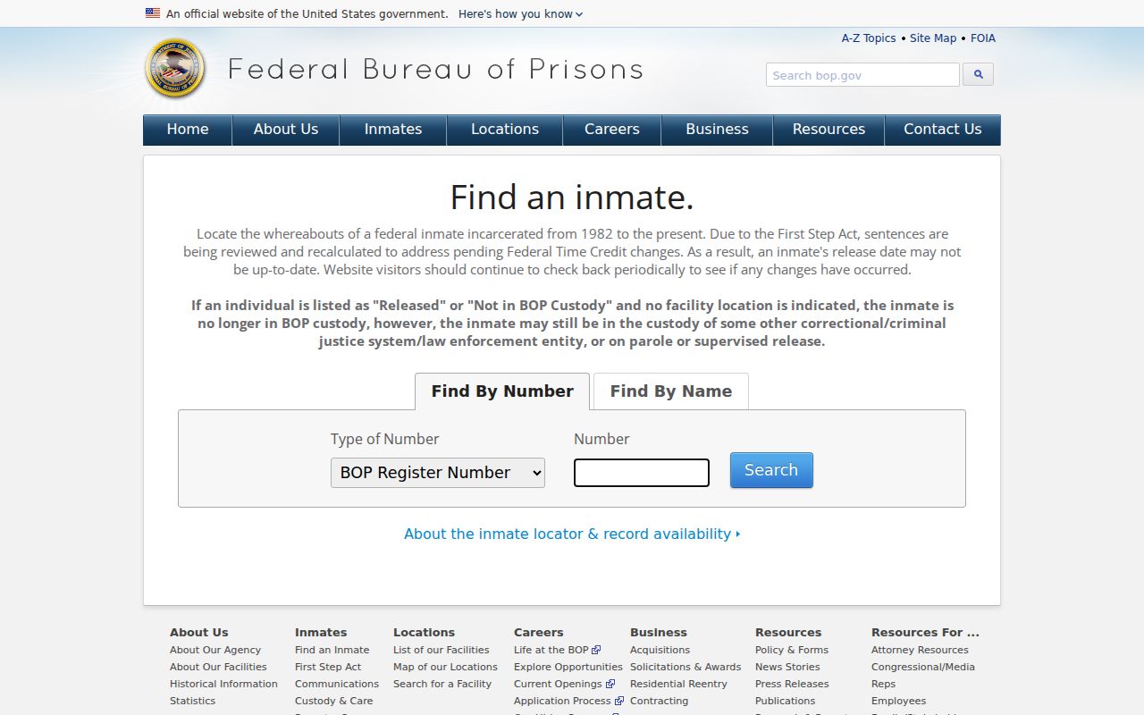 Mitchell County arrest search federal inmate locator