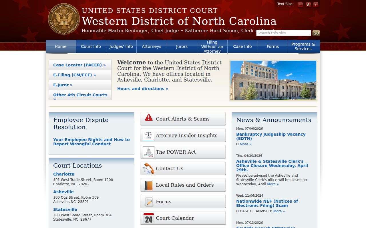 Mitchell County federal criminal record Western District court