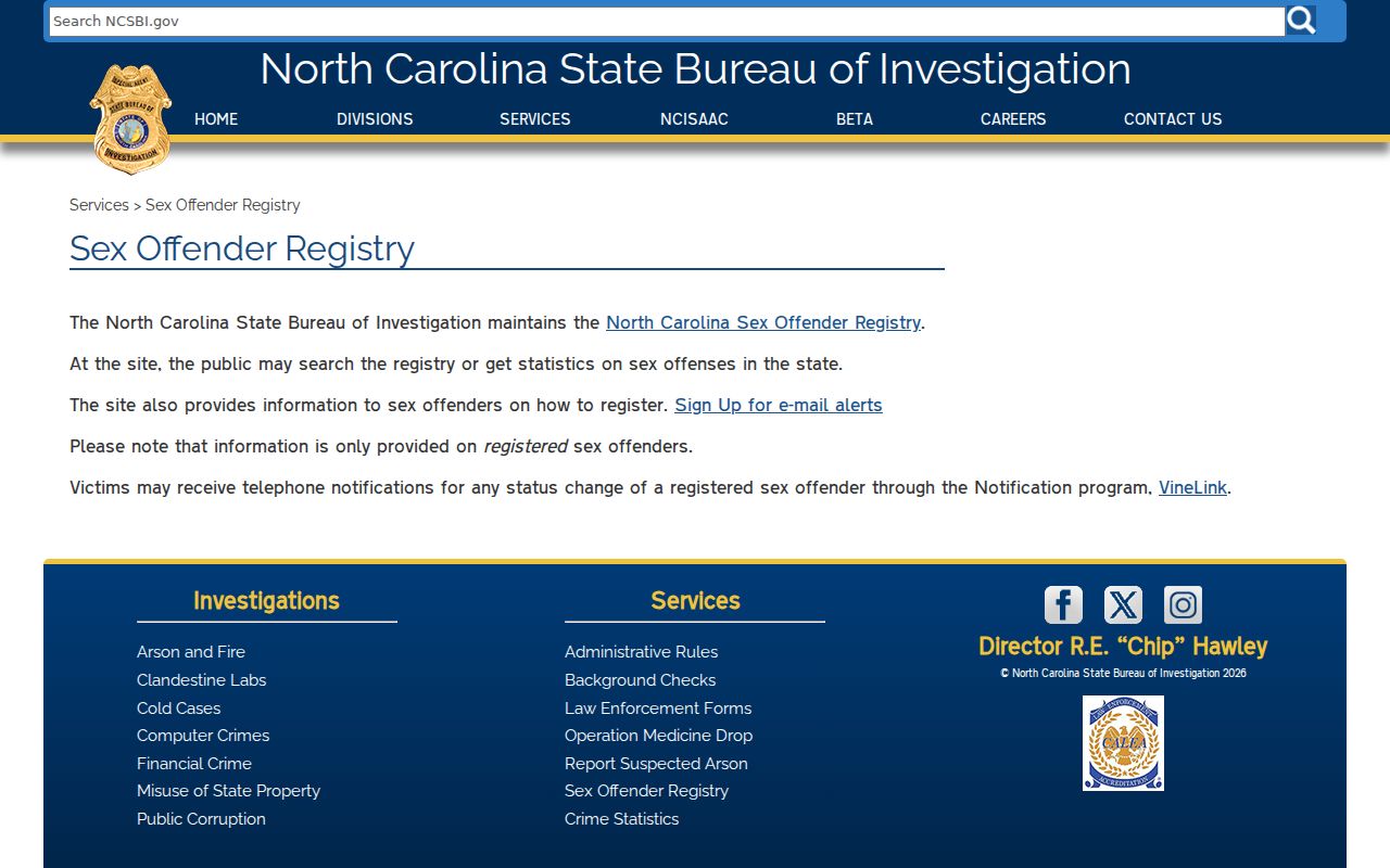 NCSBI overview for Mitchell County sex offender registry checks